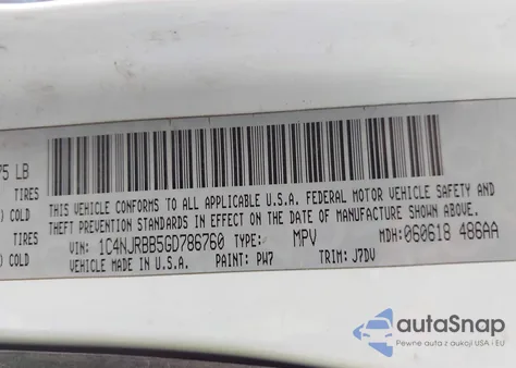 2016 Jeep Patriot 75Th Anniversary z USA, uszkodzony, nr VIN 1C4NJRBB5GD786760